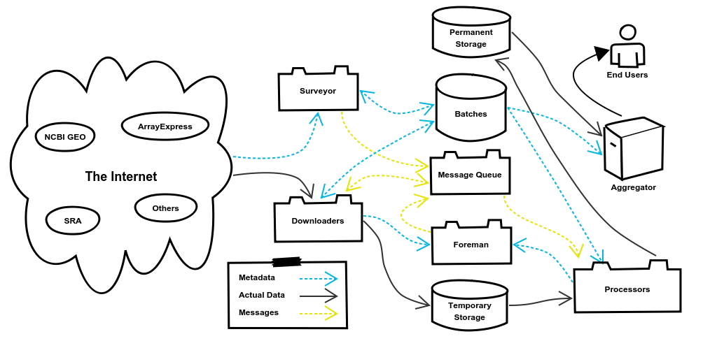 This diagram shows the process of the data being stored in Ensembl to being a fully processed Salmon index