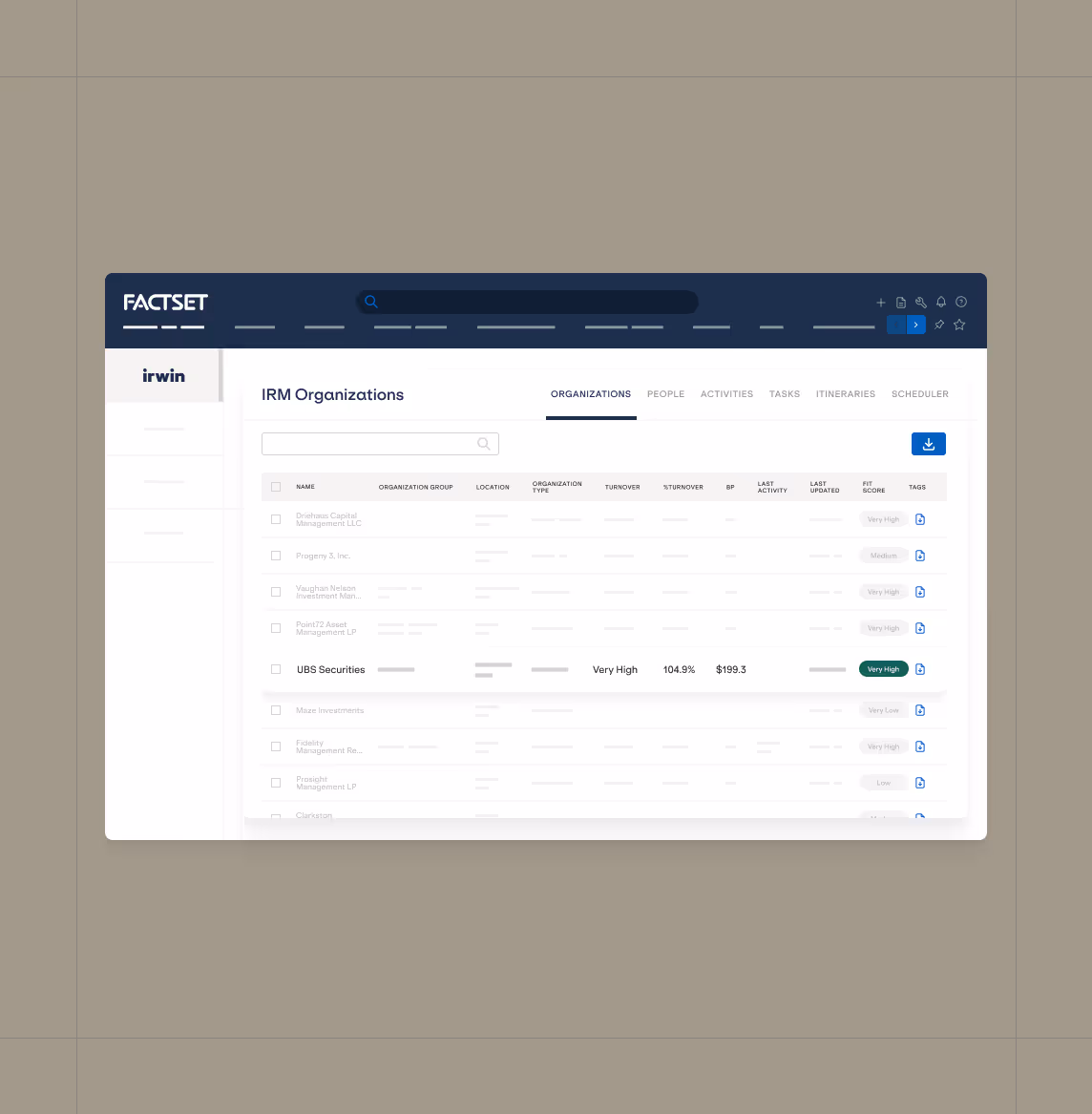 Illustration of Irwin product feature