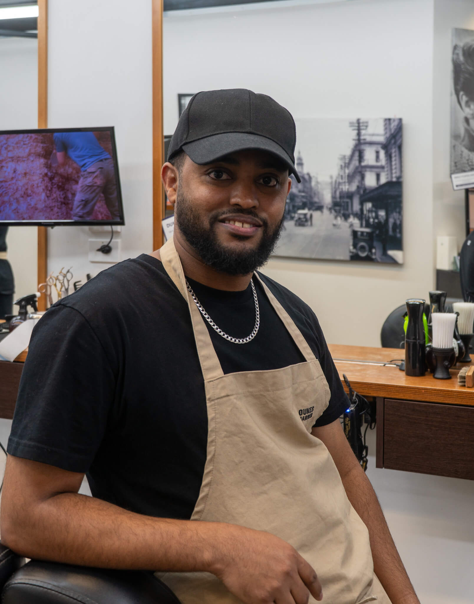 Andy, barber at Dukes Barbers Wellington