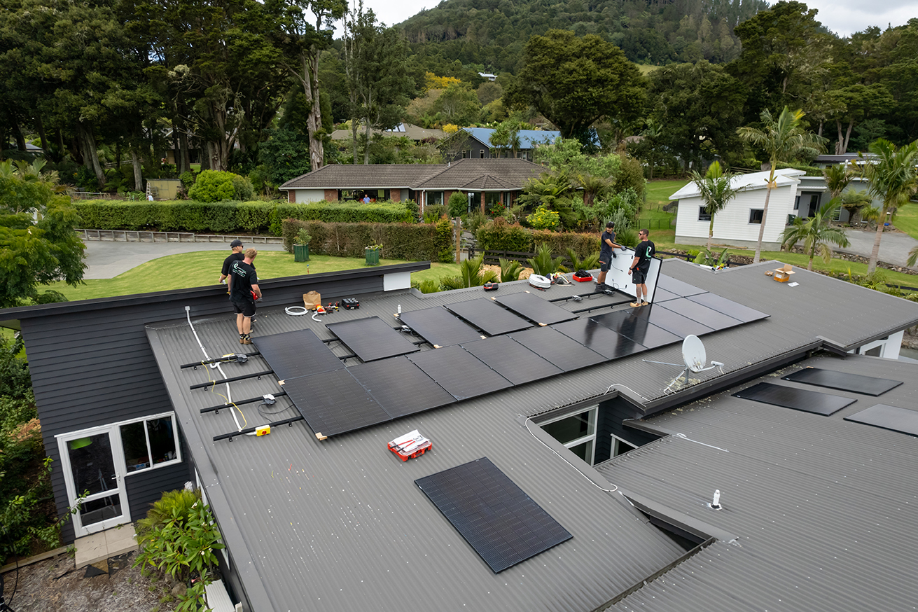 Completed residential solar array by Revolve Electrical