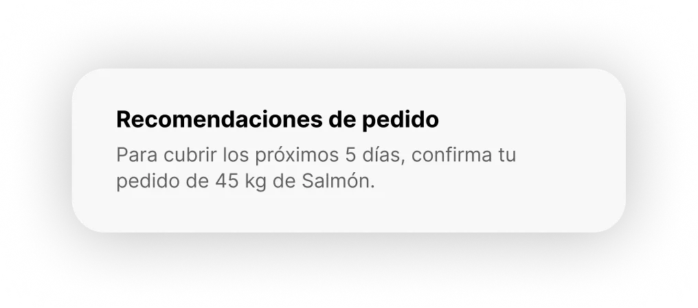 Recomendaciones de pedido