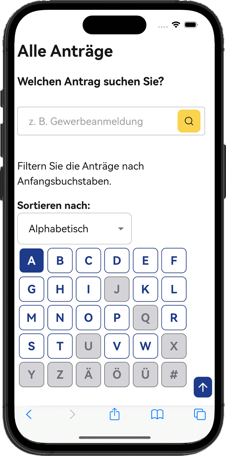 Handy Screenshot WSP.NRW Formulare