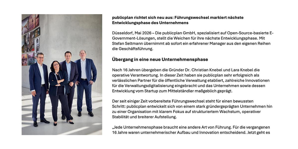 Screenshot Pressemitteilung Führungswechsel Mai 2026