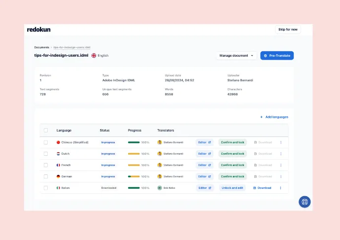 Redokun app UI