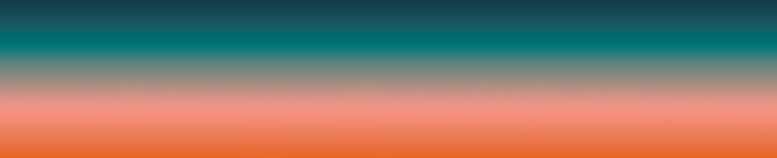 Horizontal gradient background transitioning from teal at the top to peach at the bottom.
