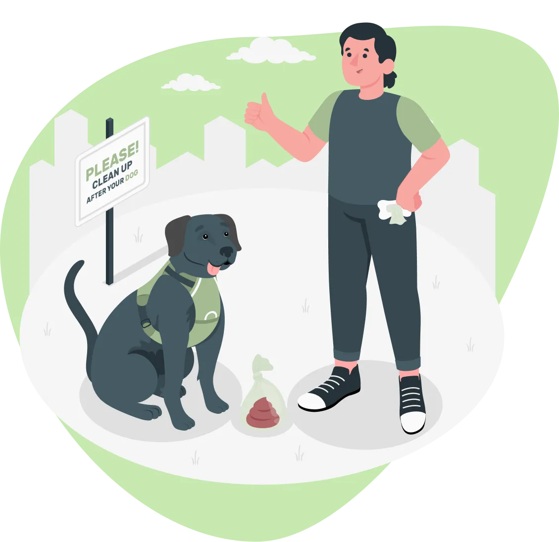 A man instructing a dog