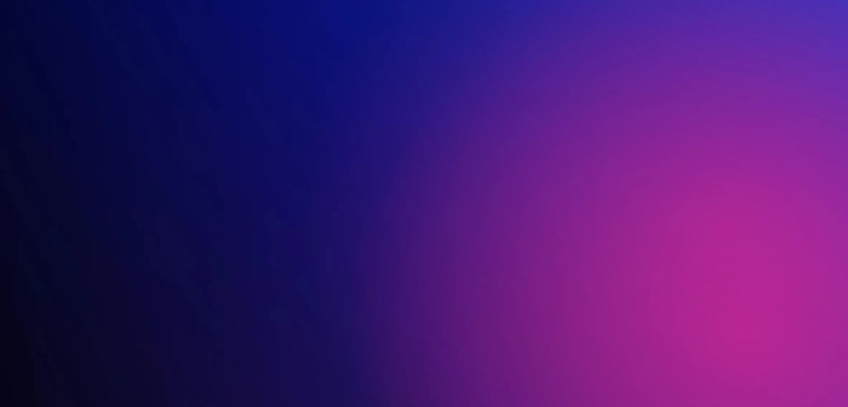 Gradient background transitioning from deep purple to blue and pink.