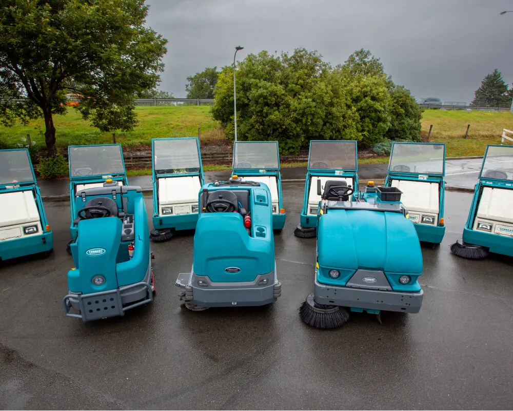 CanSweep's fleet of industrial scrubbers machines and floor sweepers