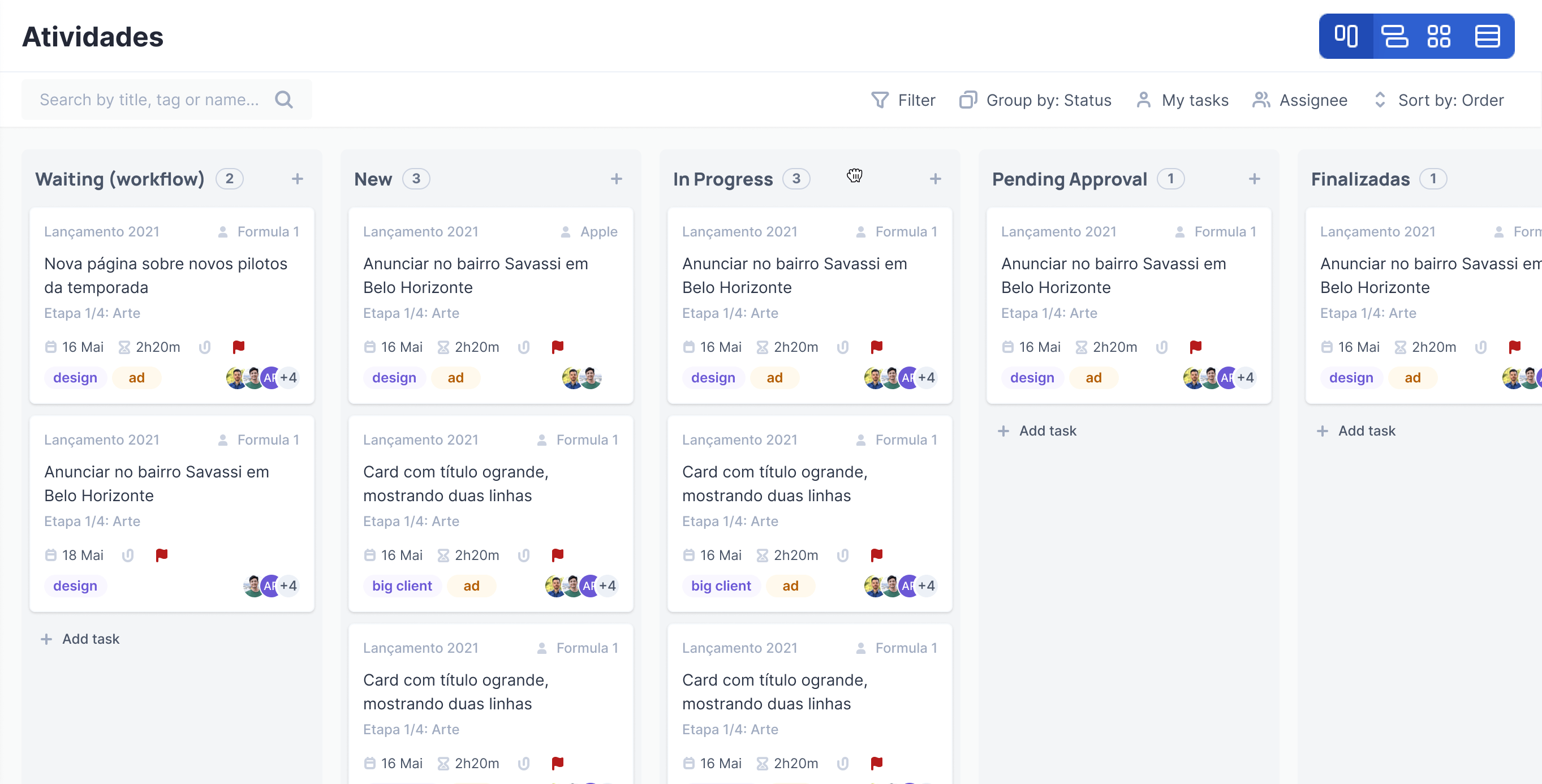 a nova interface que propus, as cores são mais equilibradas e mais moderna