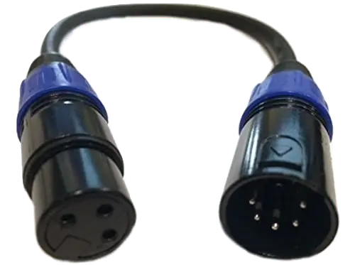 DMX 5-Pin Male to 3-Pin Female Adapter
