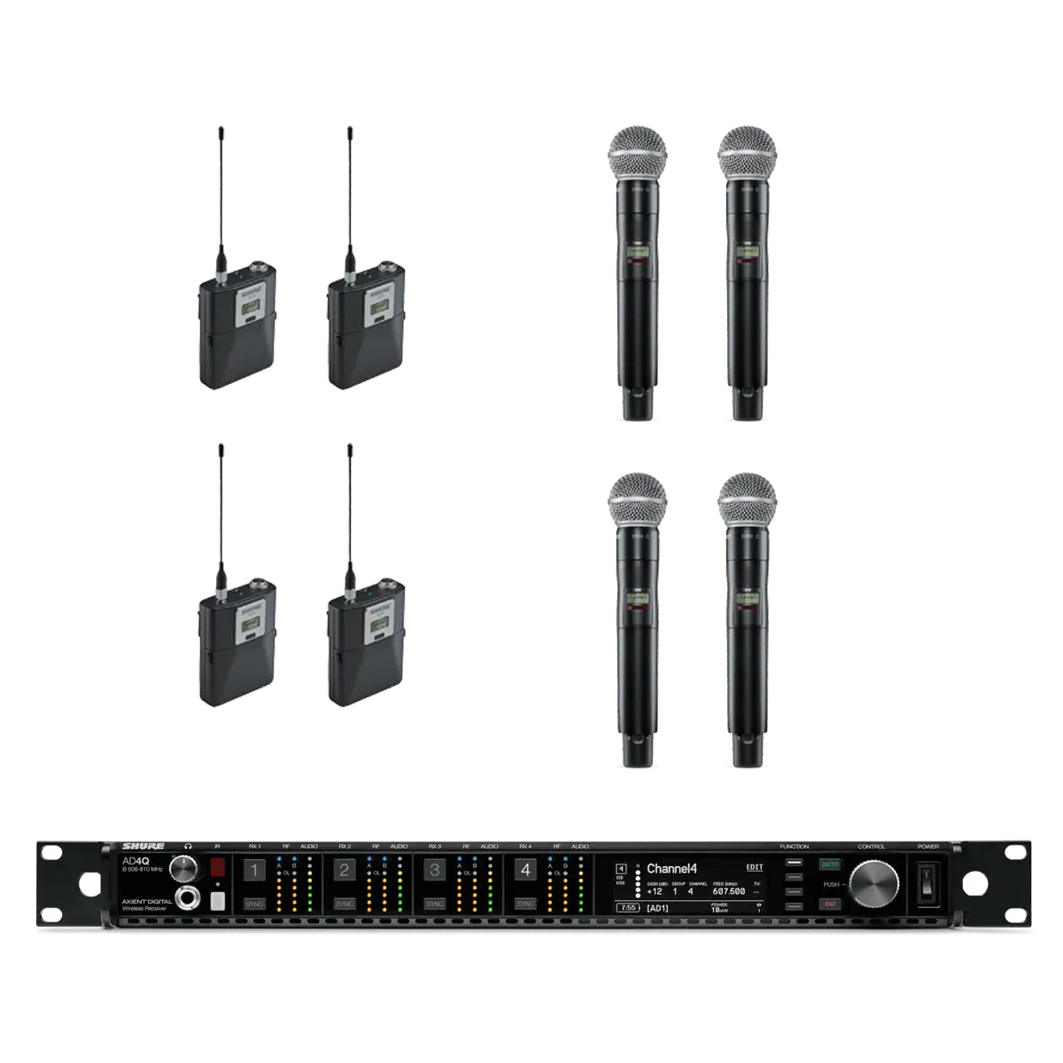 Shure Axient 4-Channel Wireless System
