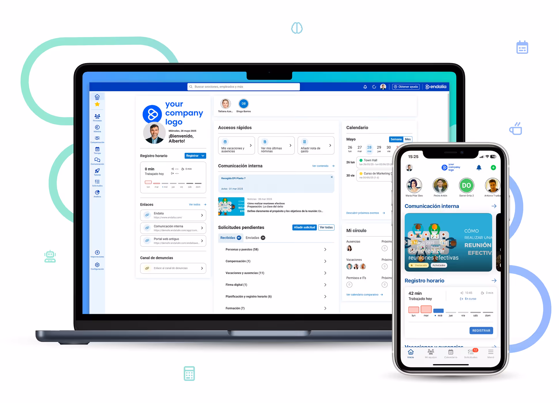 Interfaz de Endalia HR para administración de personal y nóminas en España