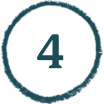 Number 4 centered inside a dark teal circle with a thin border on a white background.