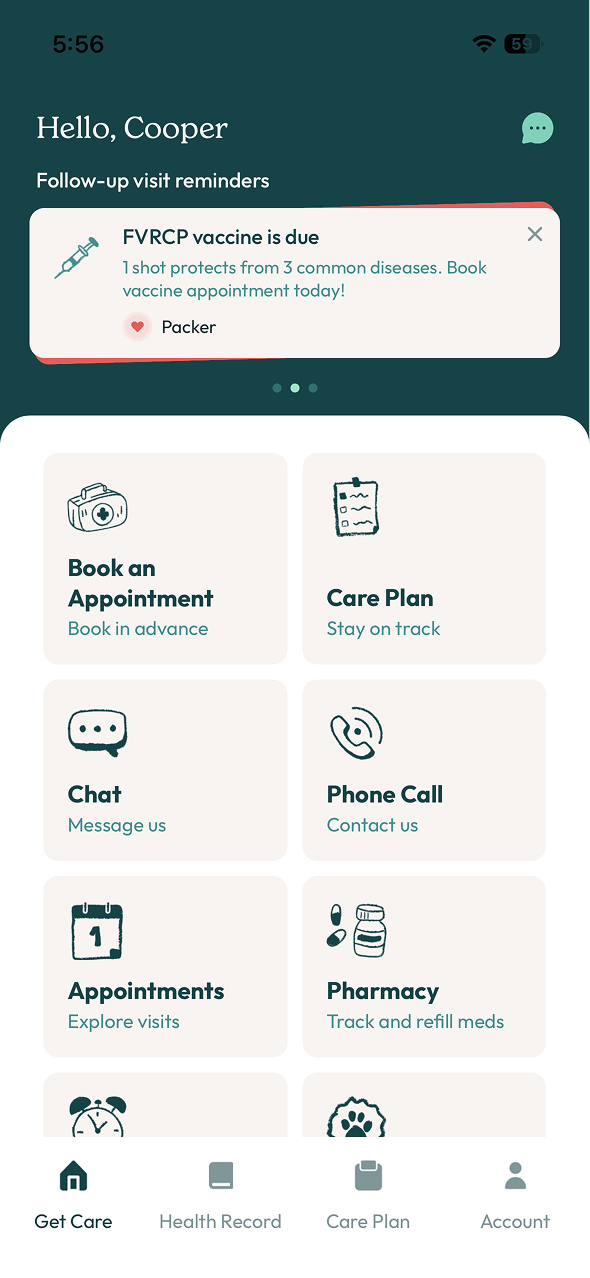 The Sploot app home screen
