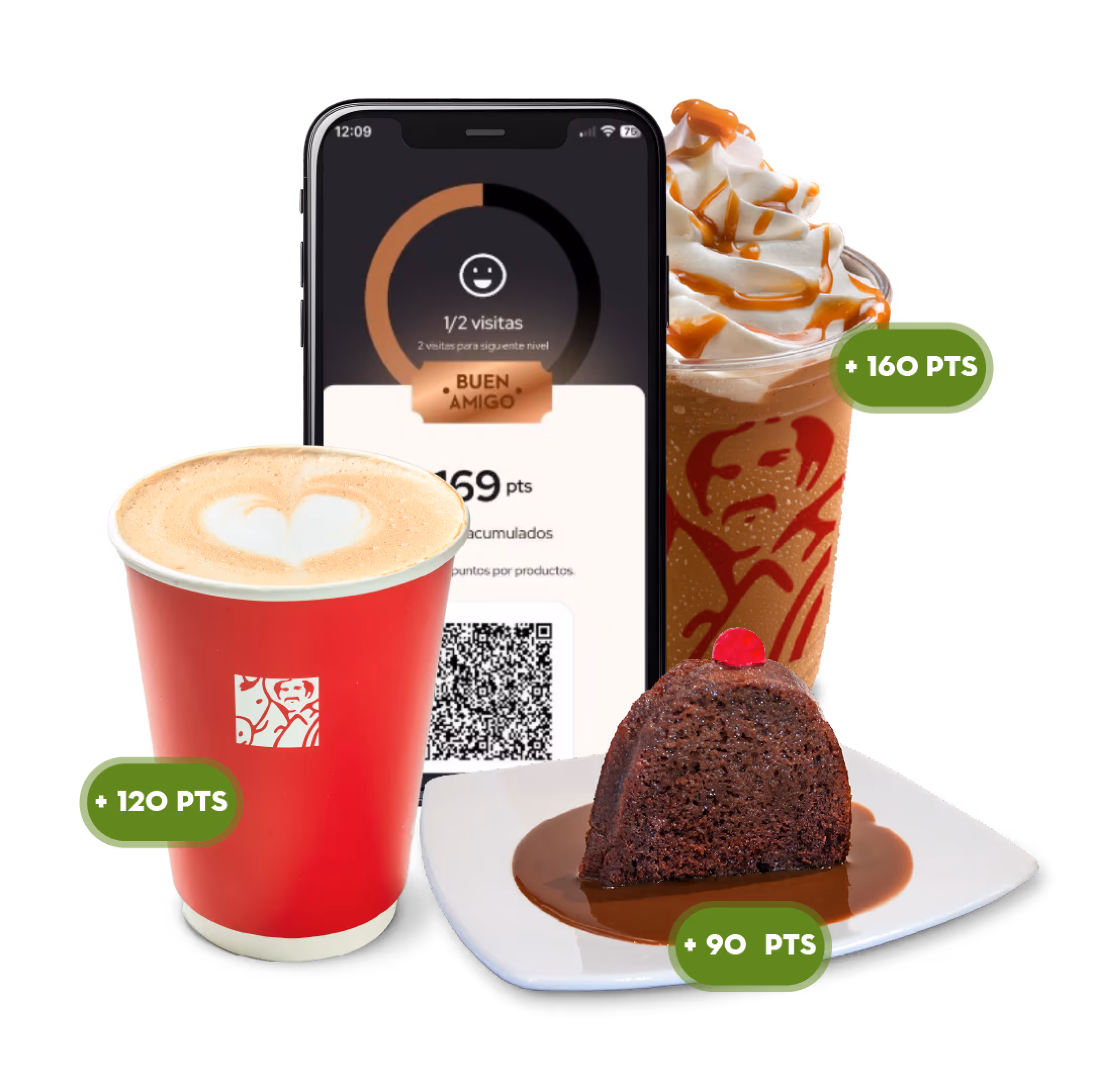 acumulación de puntos por compra de productos en el app de juan valdez