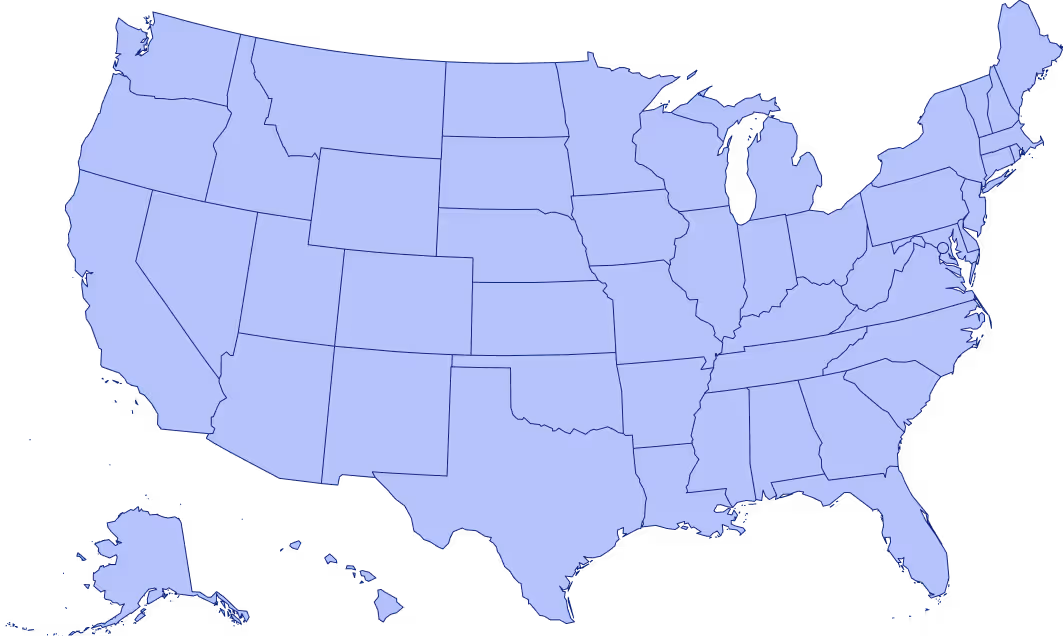 United states map showing Synapticure's ability to see patients in all 50 states