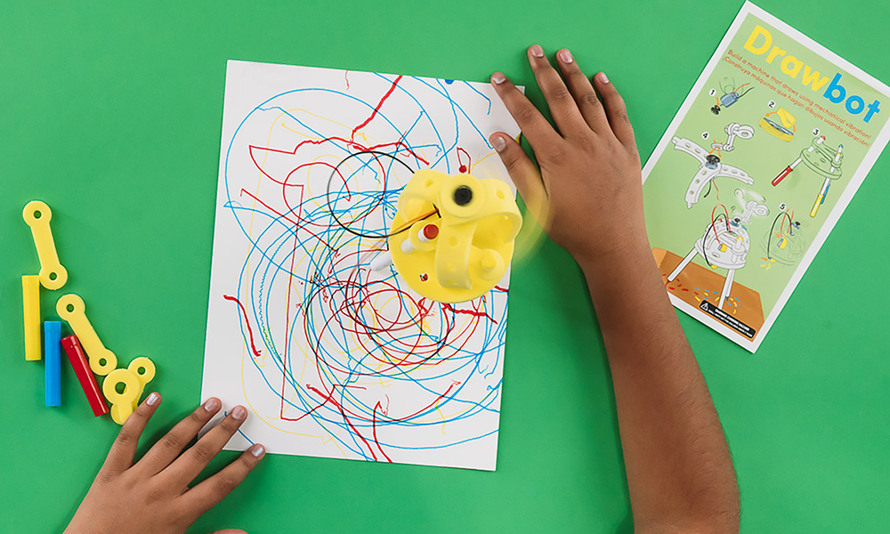 Drawbots motorized drawing machines built from foam components and markers
