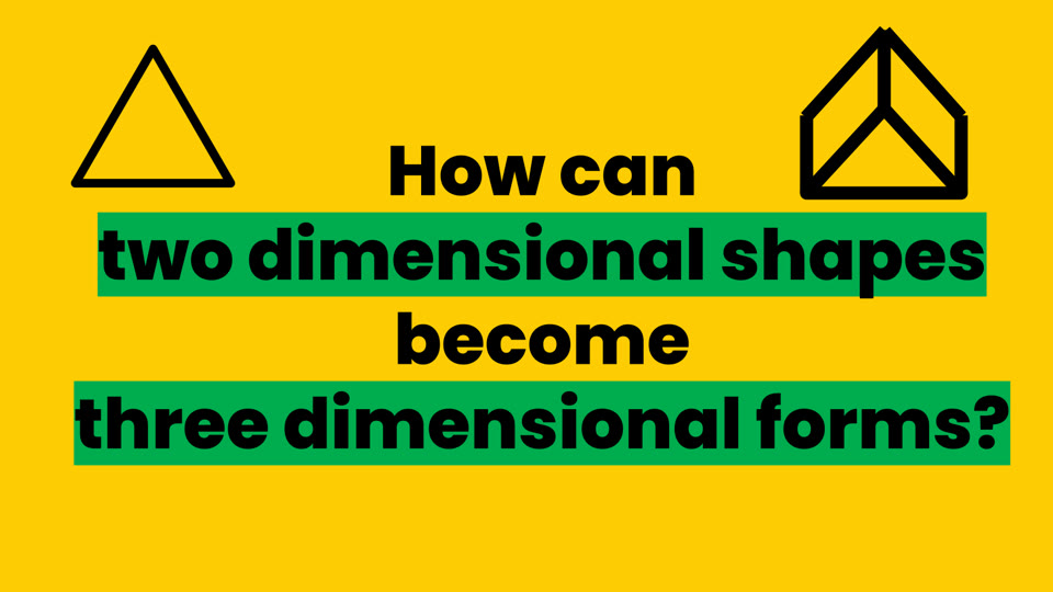 Learner slide: how can two dimensional shapes become three dimensional forms?
