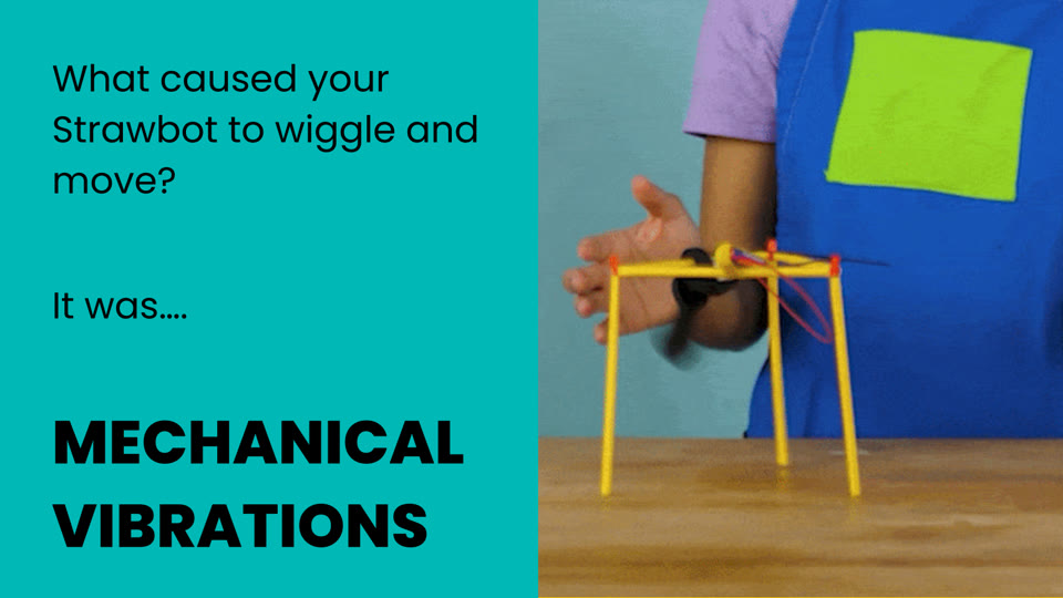 Learner slide: what caused your Strawbot to wiggle and move? It was mechanical vibrations