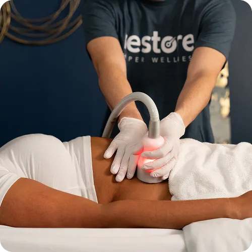 woman receiving Neveskin Tone