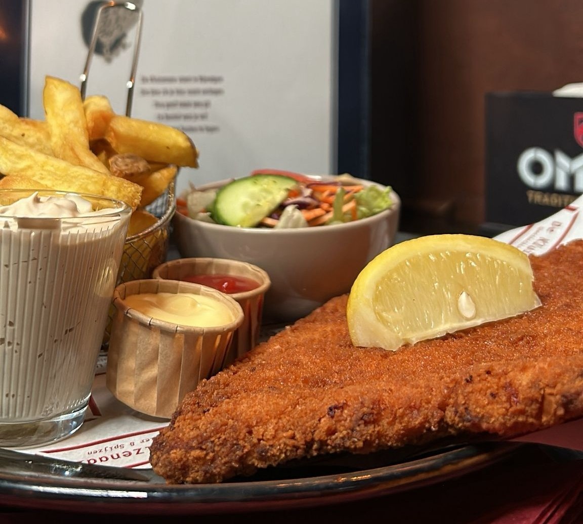 Wienerschnitzel (350 gram) van varkensvlees met kastanjechampignonsaus