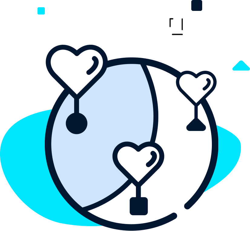Illustration symbolizing global nonprofit organizations caring for the world.