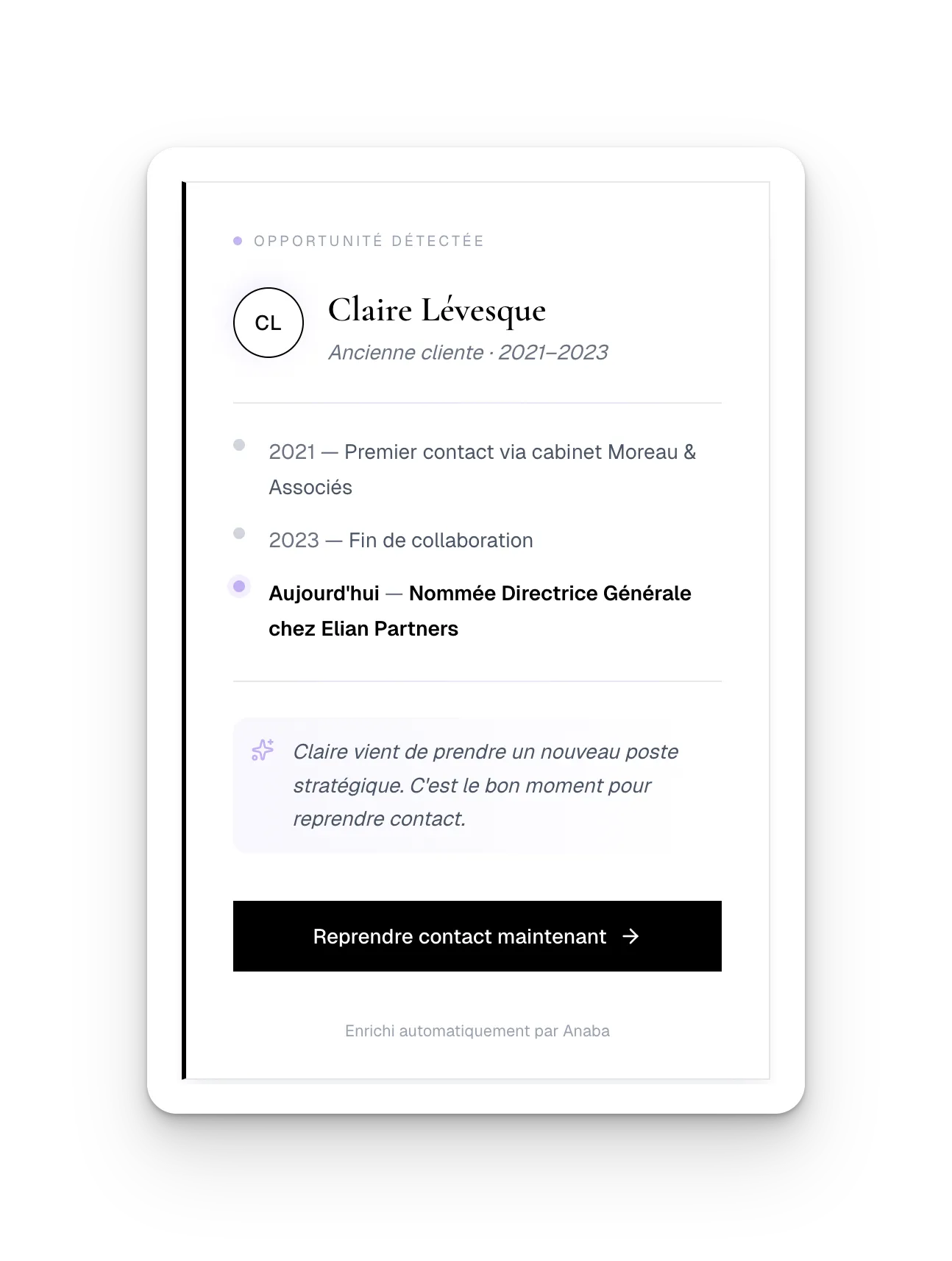 Suivi automatique du réseau avec le CRM pour PME anaba