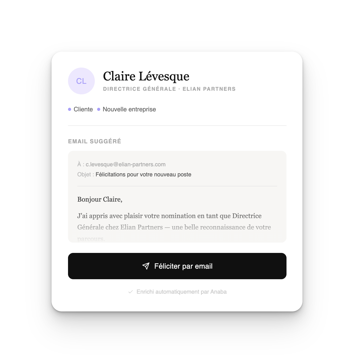 Mise à jour automatique du CRM
