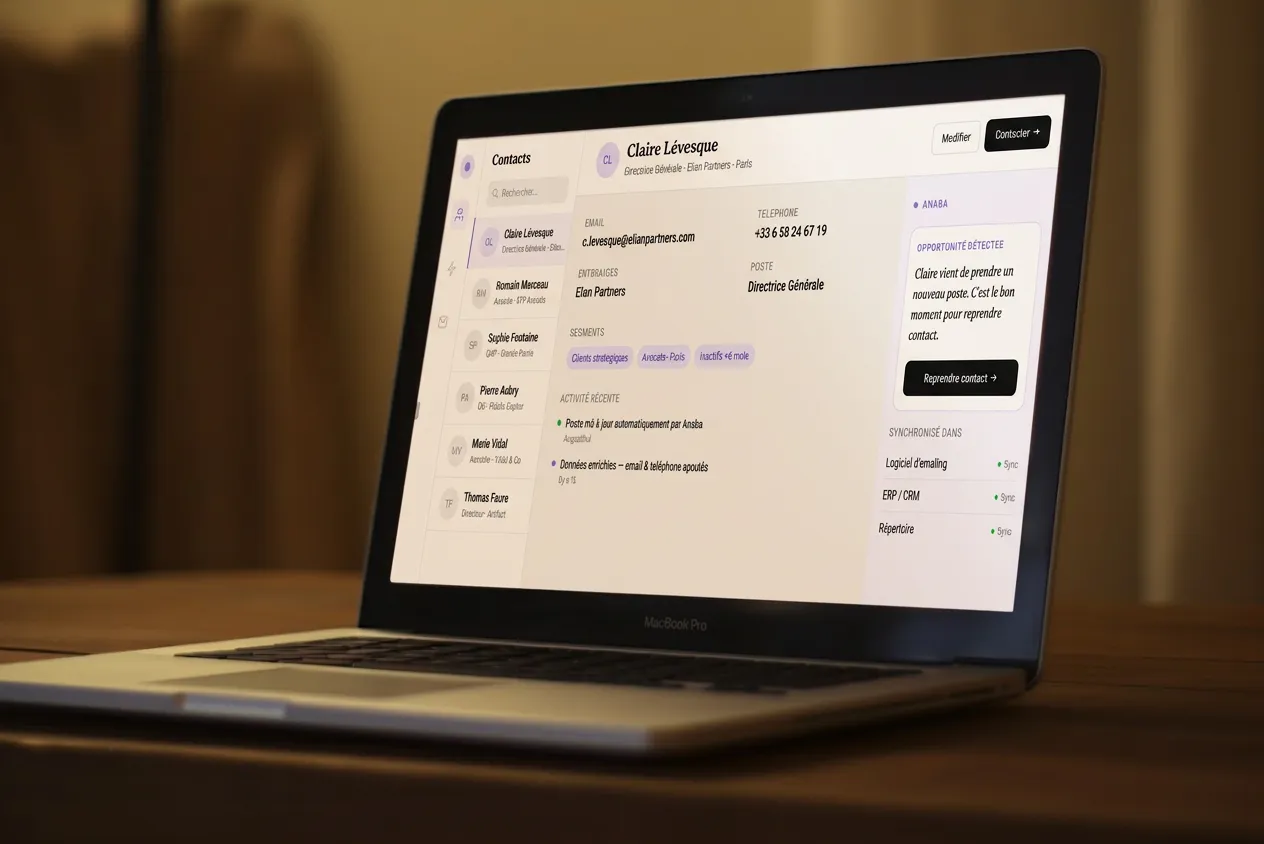 le CRM pour PME Anaba dans un ordinateur