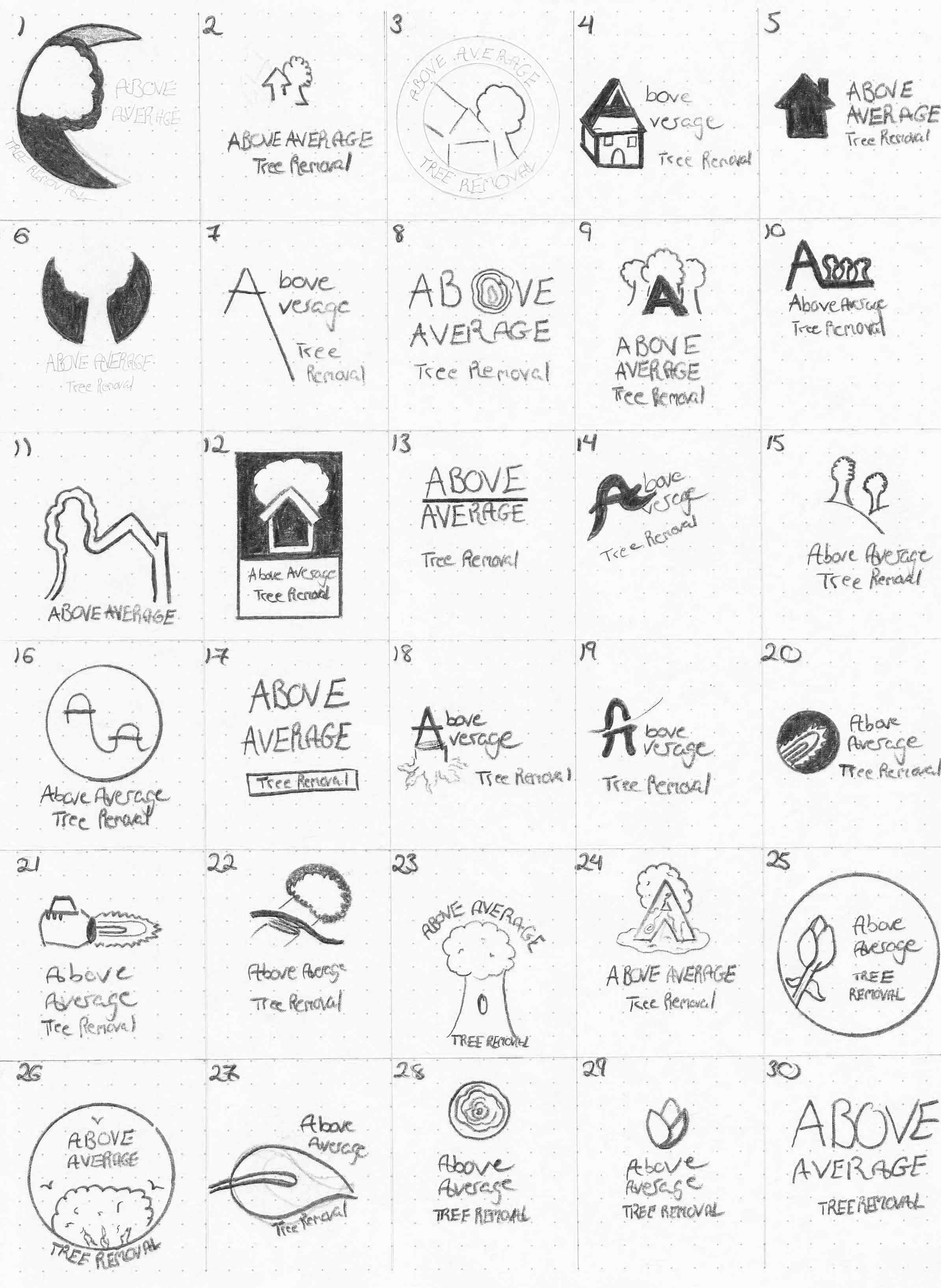 Above Average Logo Sketches (Page 1)
