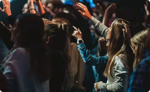 people immersed in worship