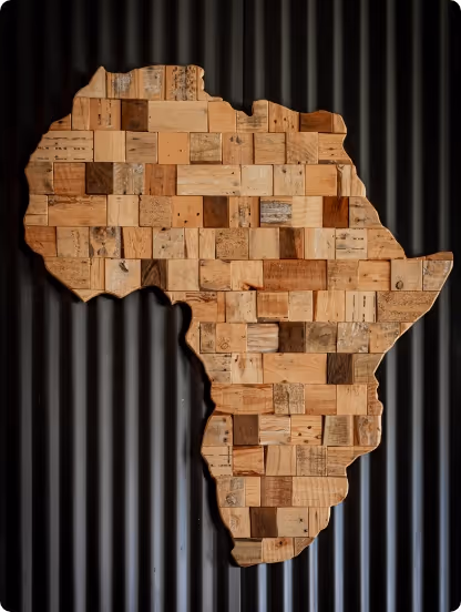 Photo of Africa shaped with wood bricks at Zarephath