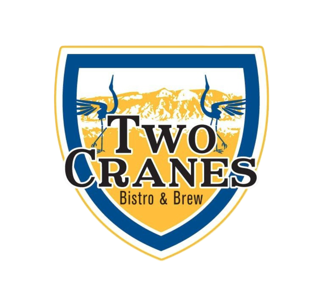Logo for an Albuquerque-based restaurant, Two Cranes Bistro & Brew. 
