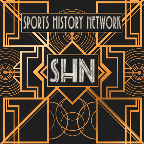 Logo for Sports History Network. A podcast network company with a variety of sports-related content.