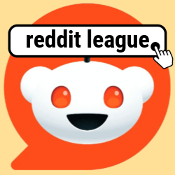 reddit logo showing the title "reddit league" This is a button that will take a website visitor to the Tailgate Fantasy Sports mobile app and load the free-to-join reddit league