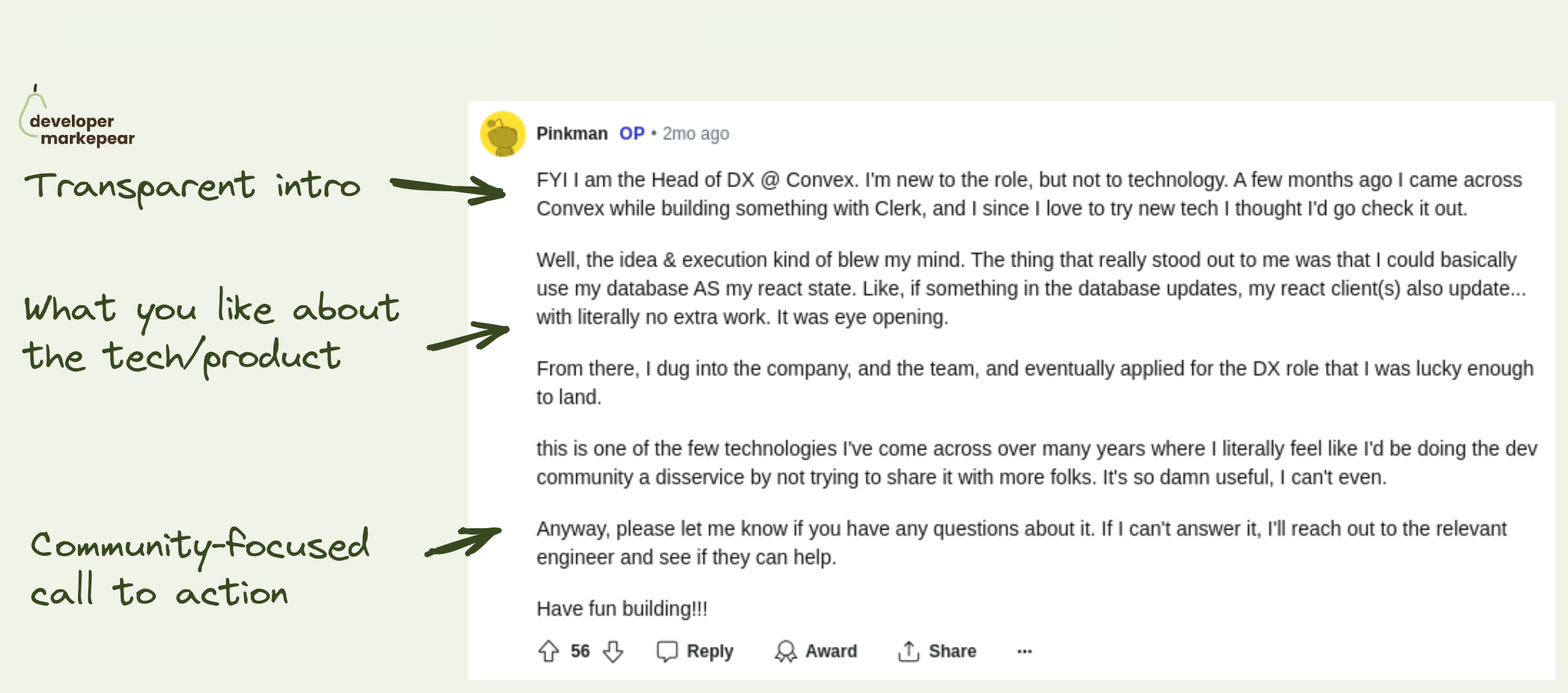 Developer Markepear testimonials