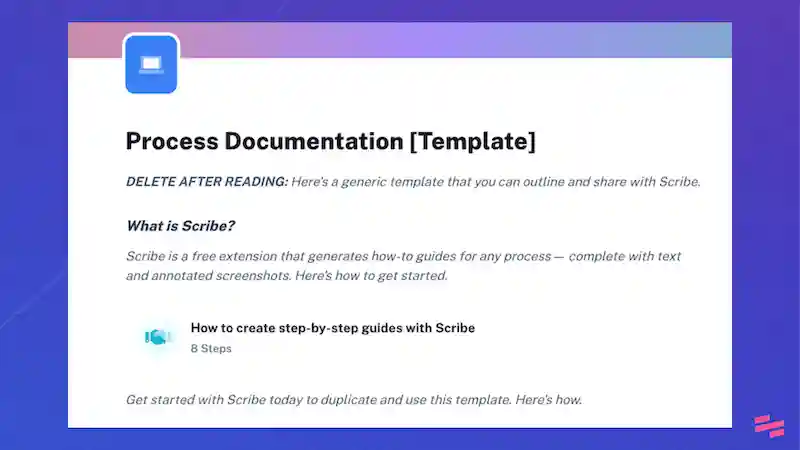 Process documentation templates