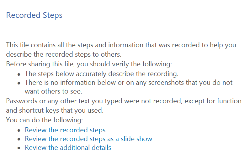 Steps Recorder review