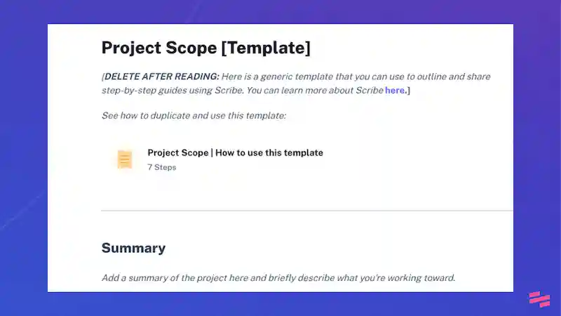 Pr‎oject scope template: project plan templates