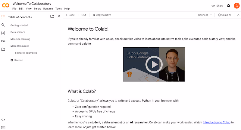 Google Colab: Generative AI examples