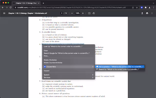 Co‎urse Hero - Virtual Training Chrome Extension