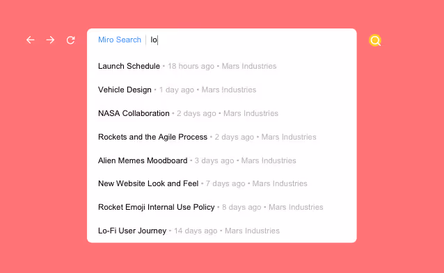 Miro Search - work instructions chrome extension