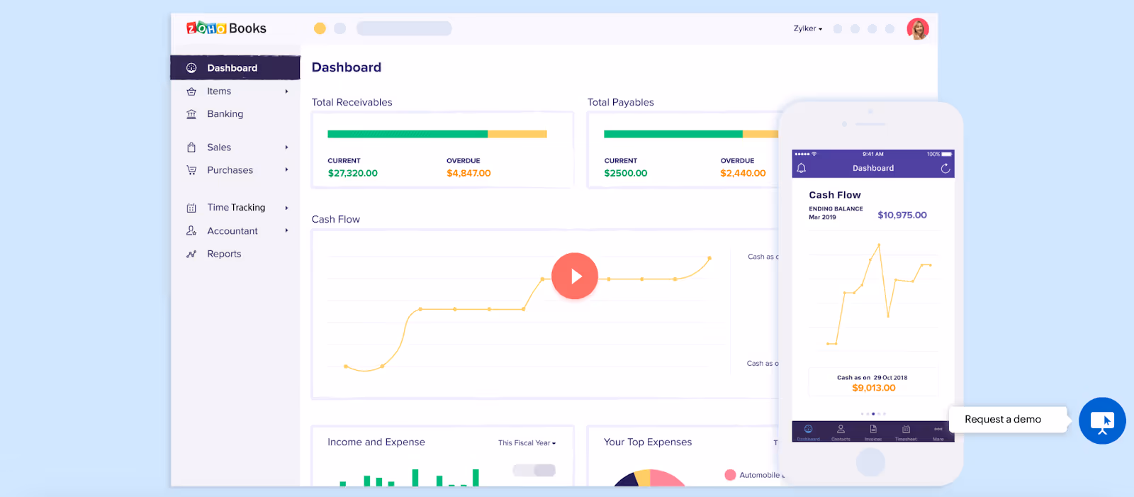 Zoho Books - accounting document management software