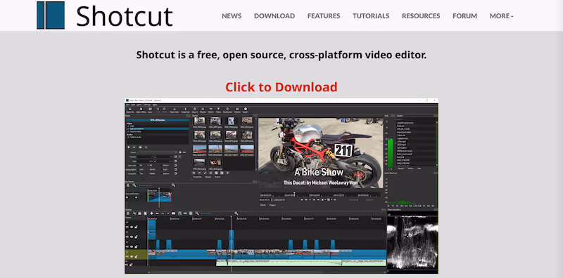 Shotcut free training video software