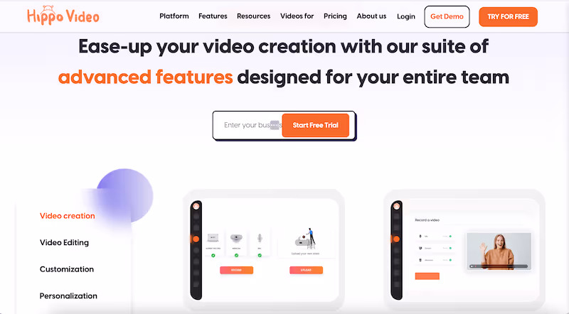Hippo Video free training video software