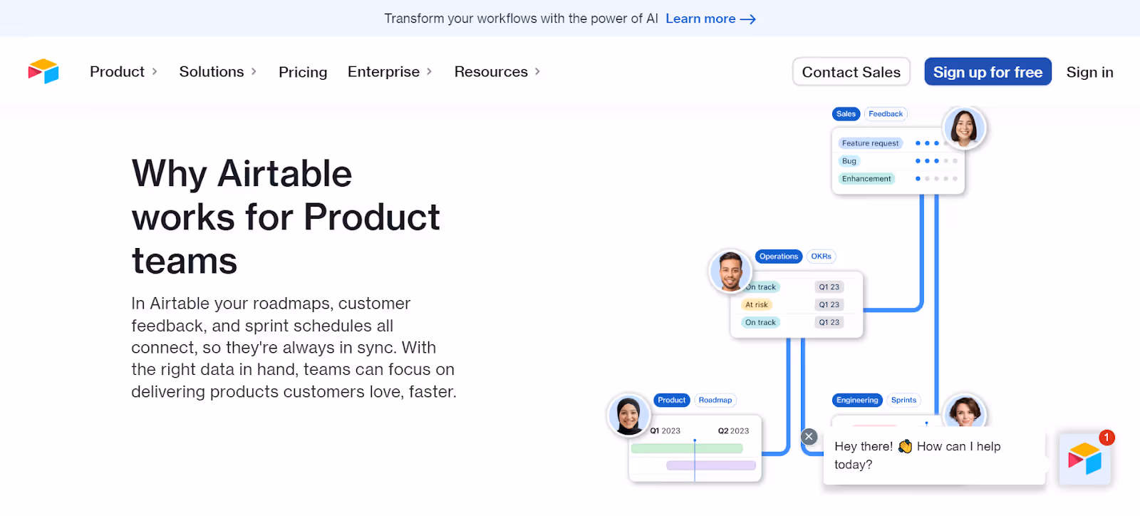 Airtable: product roadmap tools