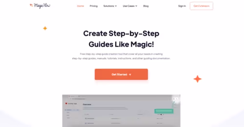 MagicHow home page steps recorder