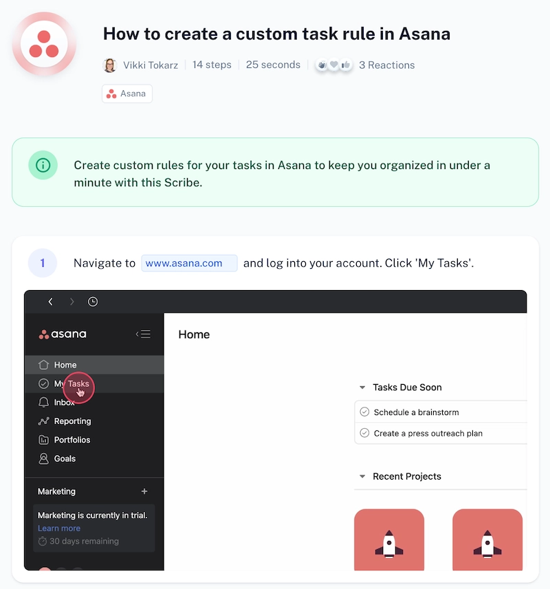 How to create a custom task rule in Asana