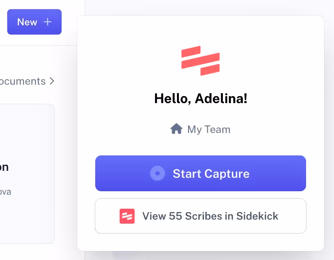 Start capture with Scribe