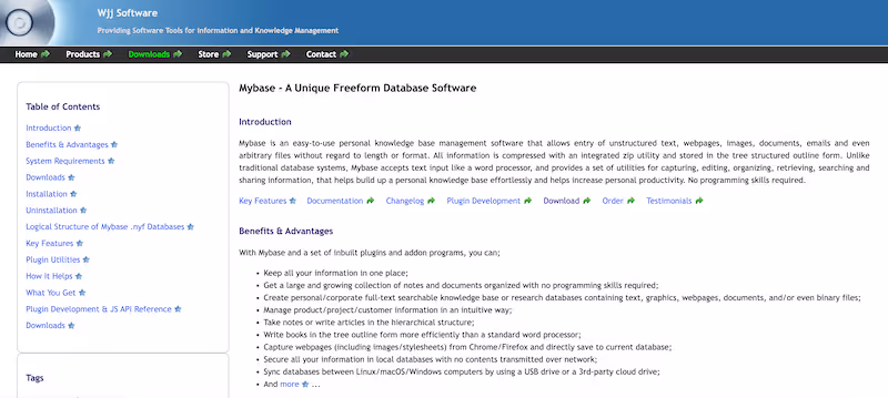 Mybase Free Knowledge Base Software